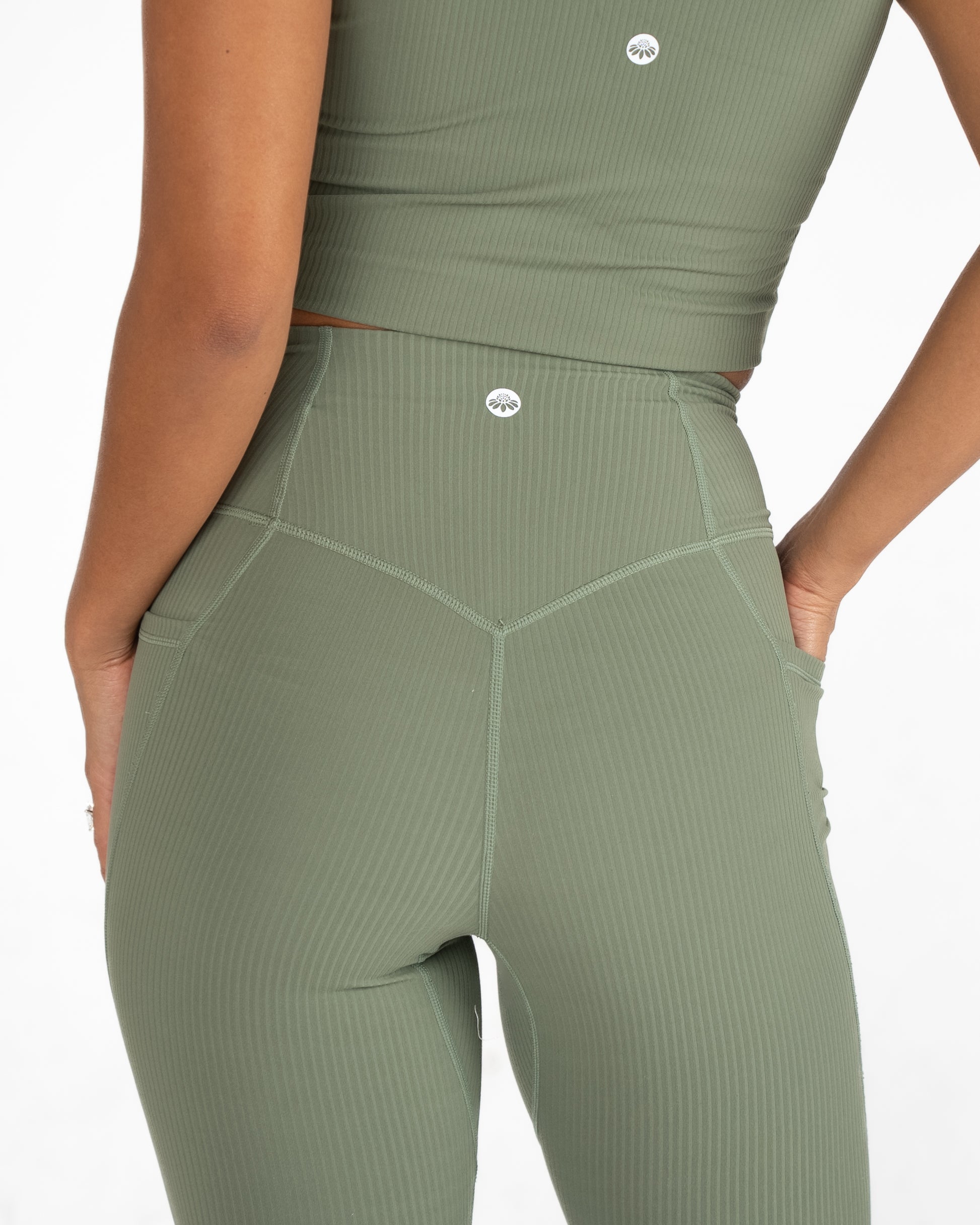 Unity Ribbed Leggings - Olive - FINAL SALE
