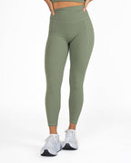 Unity Ribbed Leggings - Olive - FINAL SALE
