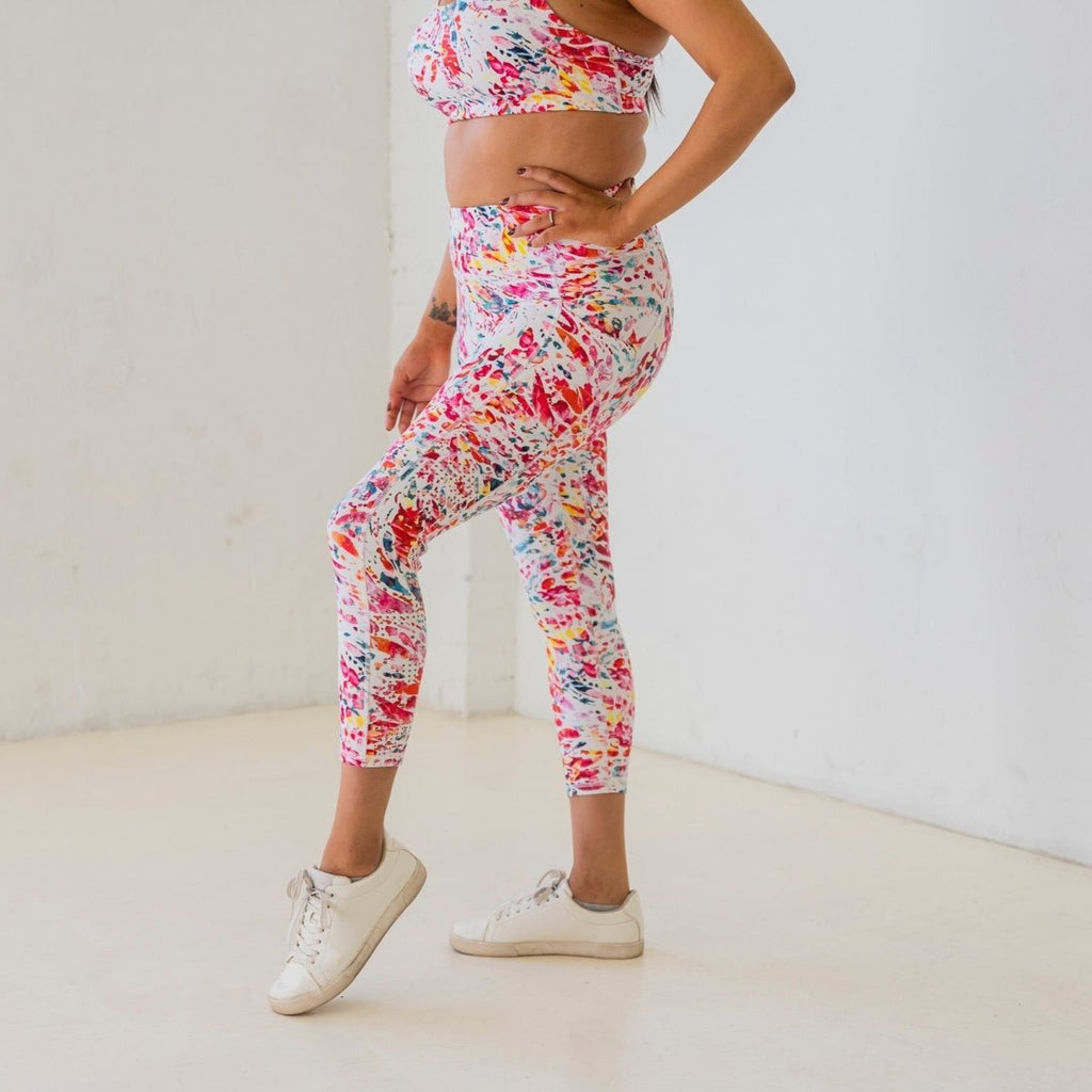 Lux Denali Laser Cut Capris - Splash - XS & S ONLY - FINAL SALE