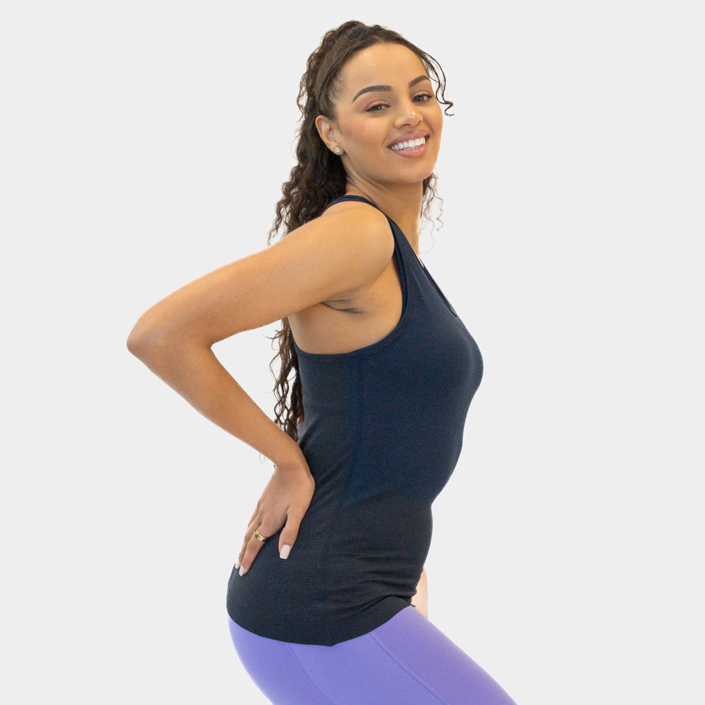 Essential Seamless Tank Long - Navy - XS & S ONLY - FINAL SALE