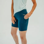 Seamed Lux High Waisted Rio Shorts (7") - Navy - XS ONLY - FINAL SALE