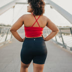 Seamed Lux High Waisted Rio Shorts (7") - Navy - XS ONLY - FINAL SALE