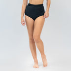 High Waisted Side Shirred Zuma Bikini Bottoms - Black - S ONLY - FINAL SALE