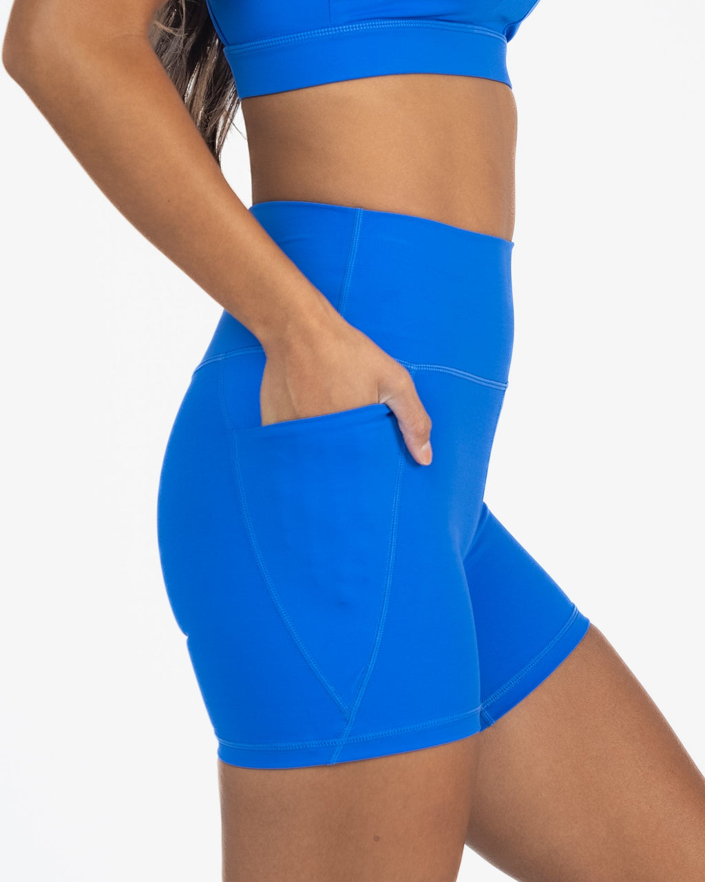 Lux High Waisted Rio Shorts (Multi-Lengths) - Cobalt