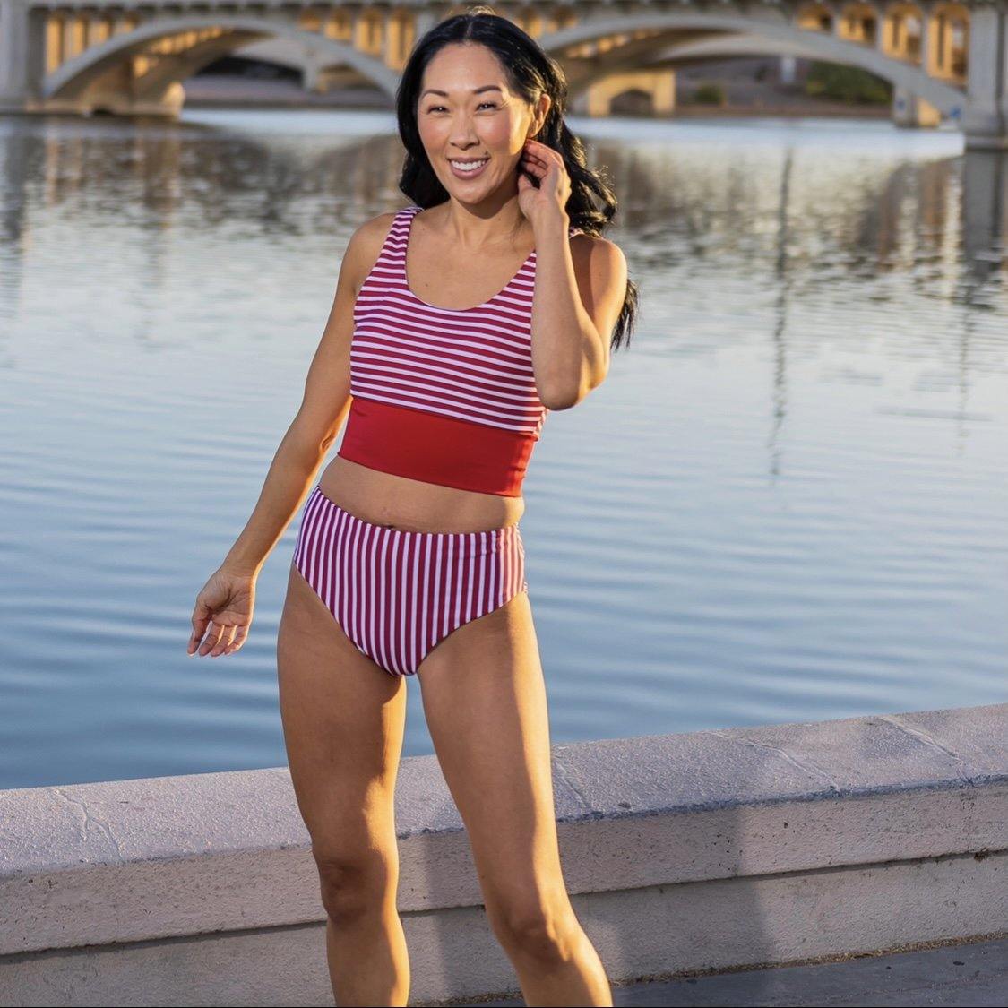 Mirage Bikini Bottoms - Cherry Stripe - FINAL SALE