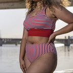 Mirage Bikini Bottoms - Cherry Stripe - FINAL SALE
