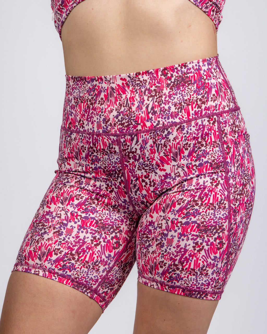 Lux High Waisted Rio Shorts (7 in. inseam) - Boysenberry Flourish