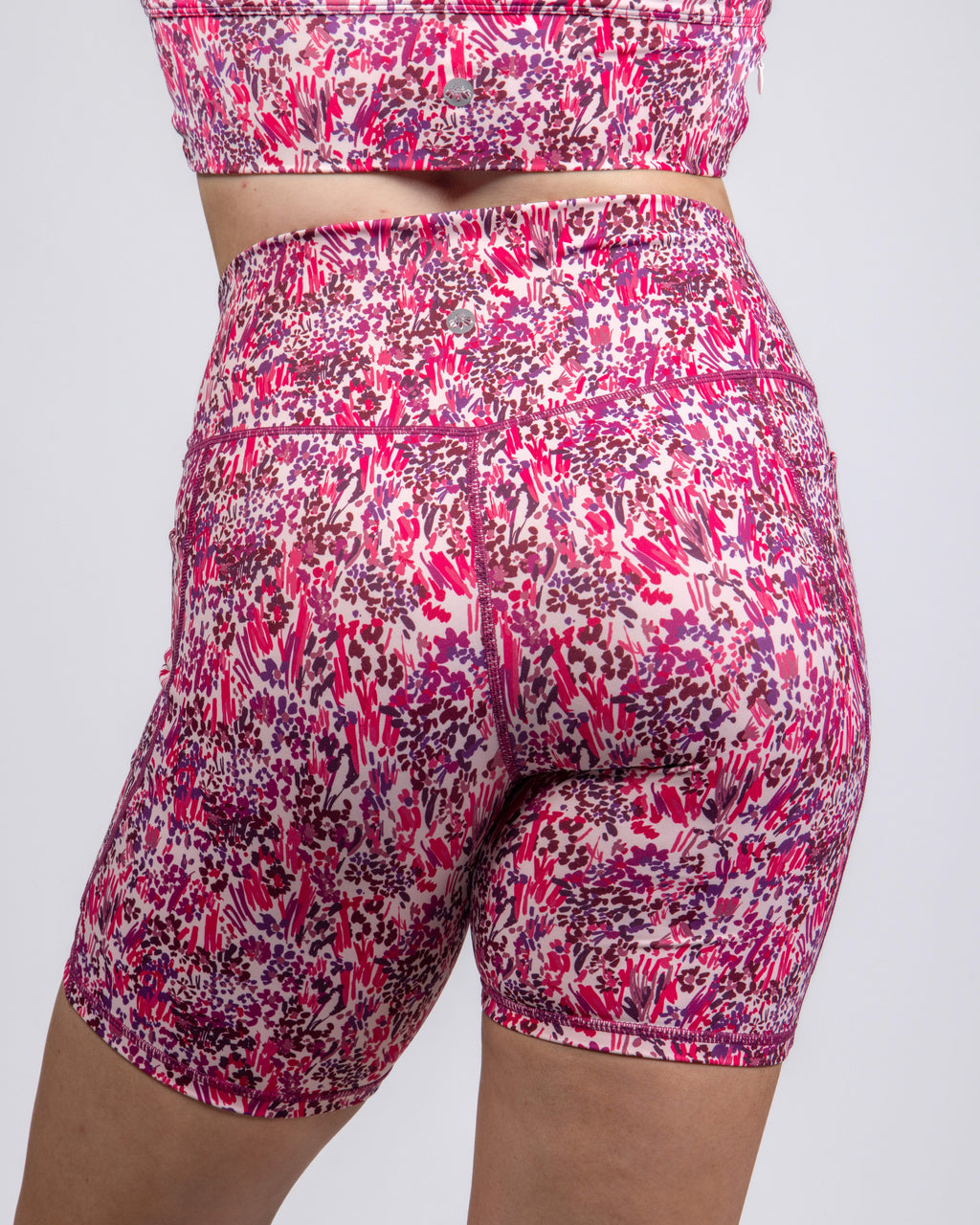 Lux High Waisted Rio Shorts (7 in. inseam) - Boysenberry Flourish