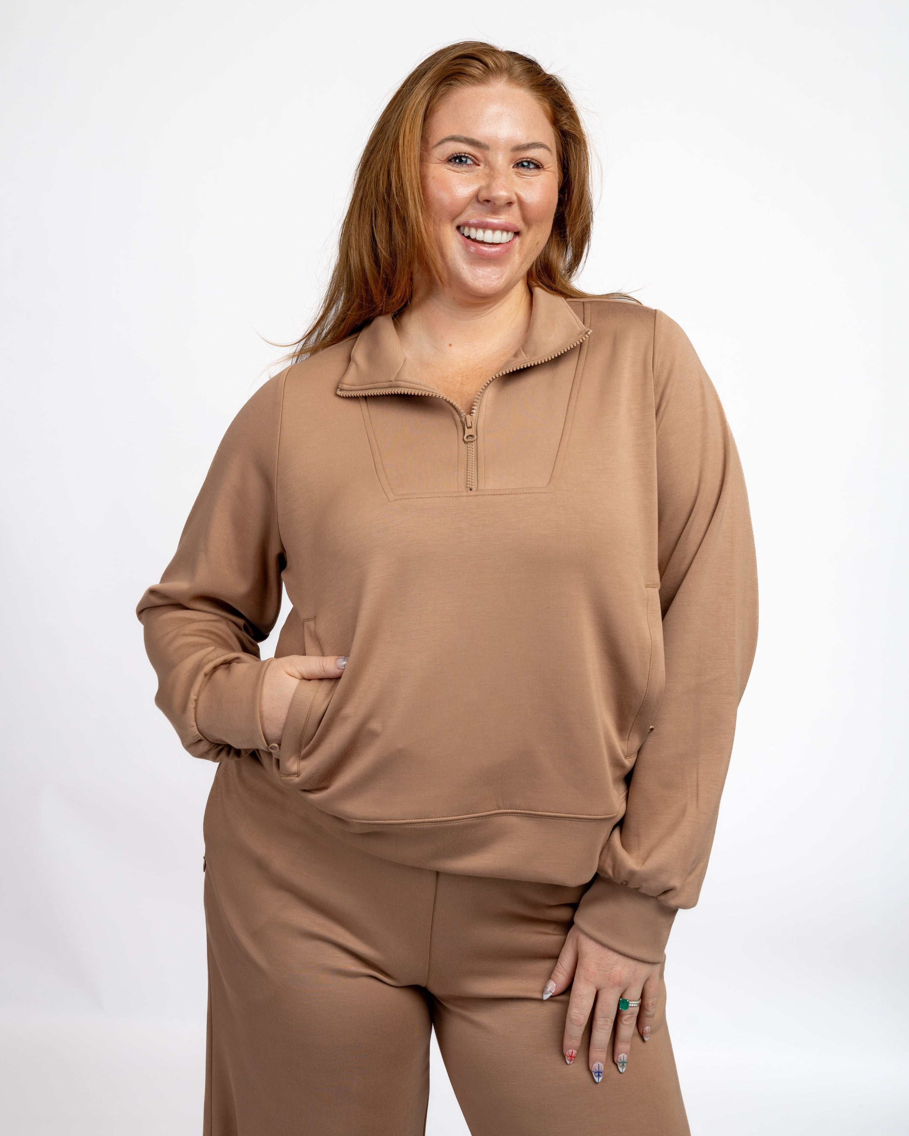 SoftForm Quarter Zip - Taupe