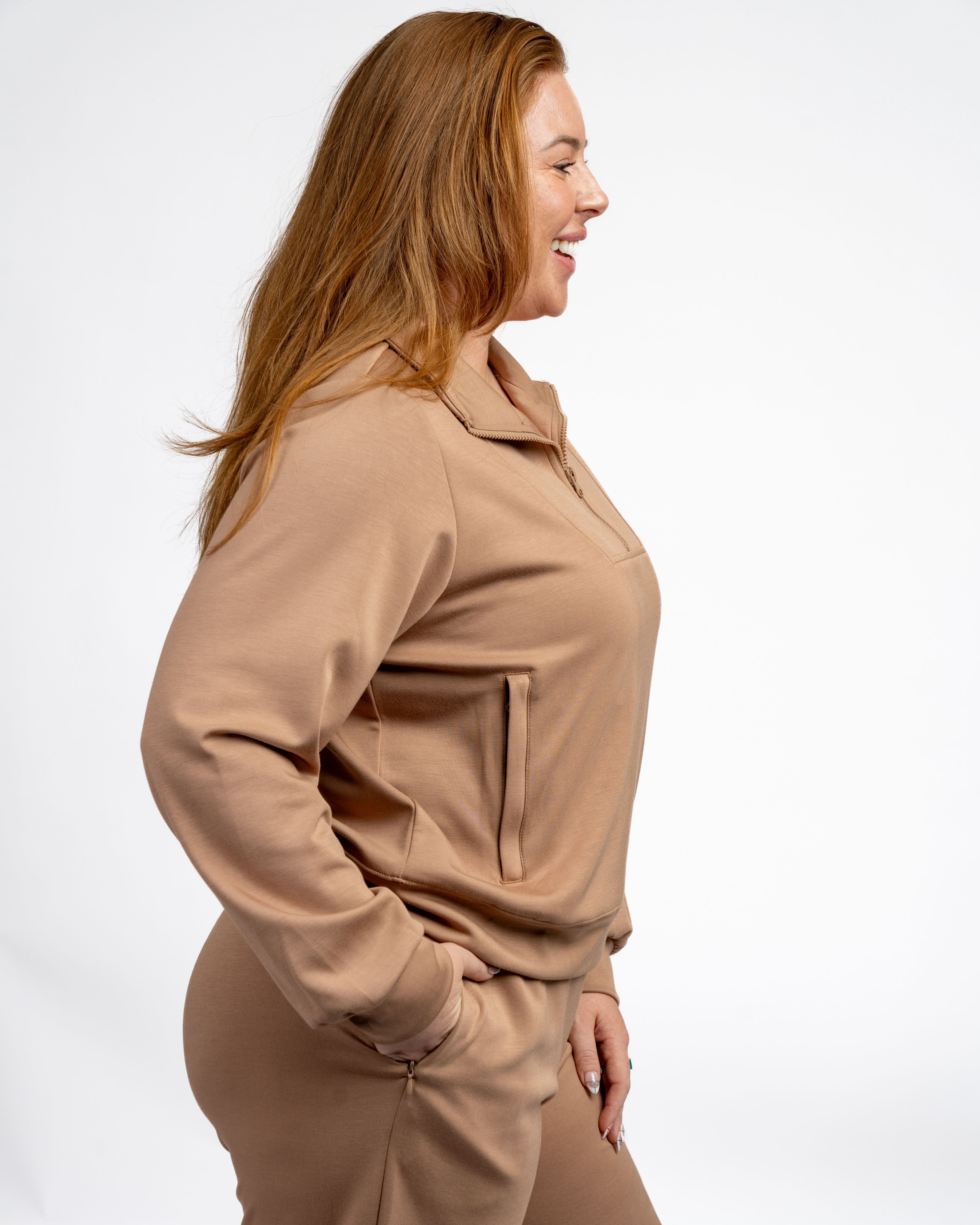 SoftForm Quarter Zip - Taupe
