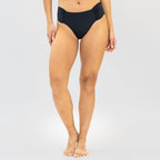 Side Shirred Hipster Bikini Bottoms - Black - XXL ONLY - FINAL SALE