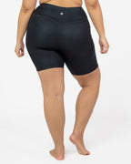 Skin Biker Shorts (8 in. inseam) - Black Shimmer Foil - FINAL SALE