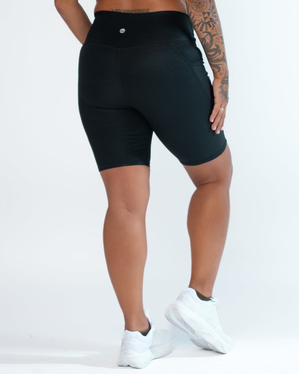 Skin Biker Shorts (8 in. inseam) - Black Shimmer Foil - FINAL SALE