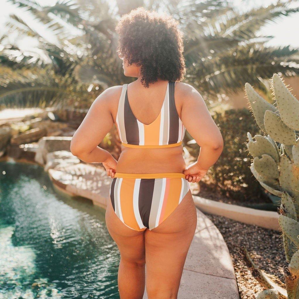 Sun City Bikini Bottoms - Honey Stripe - XL & XXL ONLY - FINAL SALE