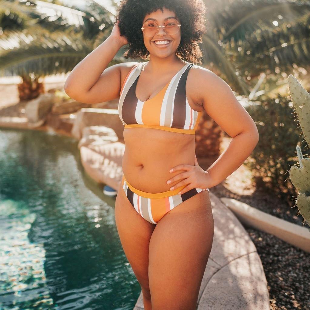Sun City Bikini Bottoms - Honey Stripe - XL & XXL ONLY - FINAL SALE
